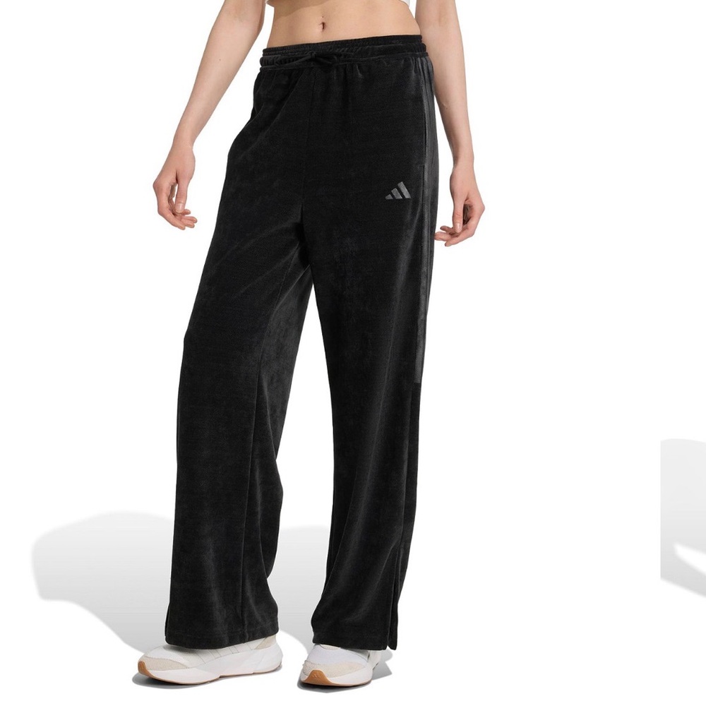 NWT Adidas Women's House Of Tiro Velour Open Hem Pants Black Sz XS